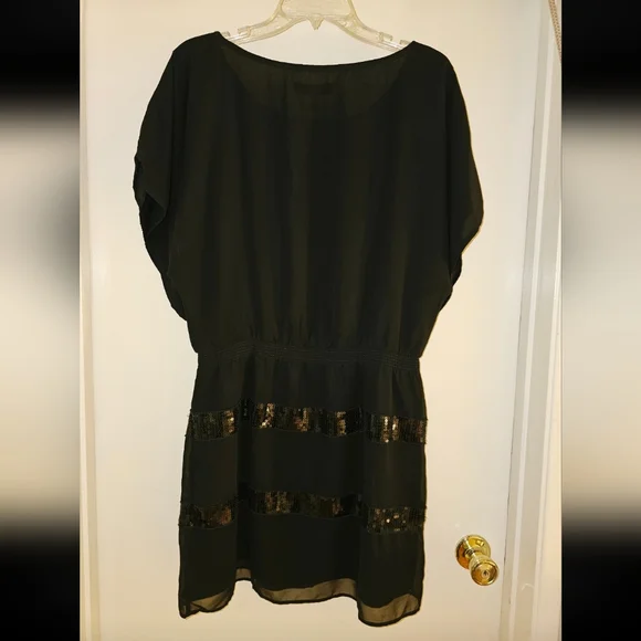 Jessica Simpson Black Sequin Dress Sz M - Picture 4 of 6